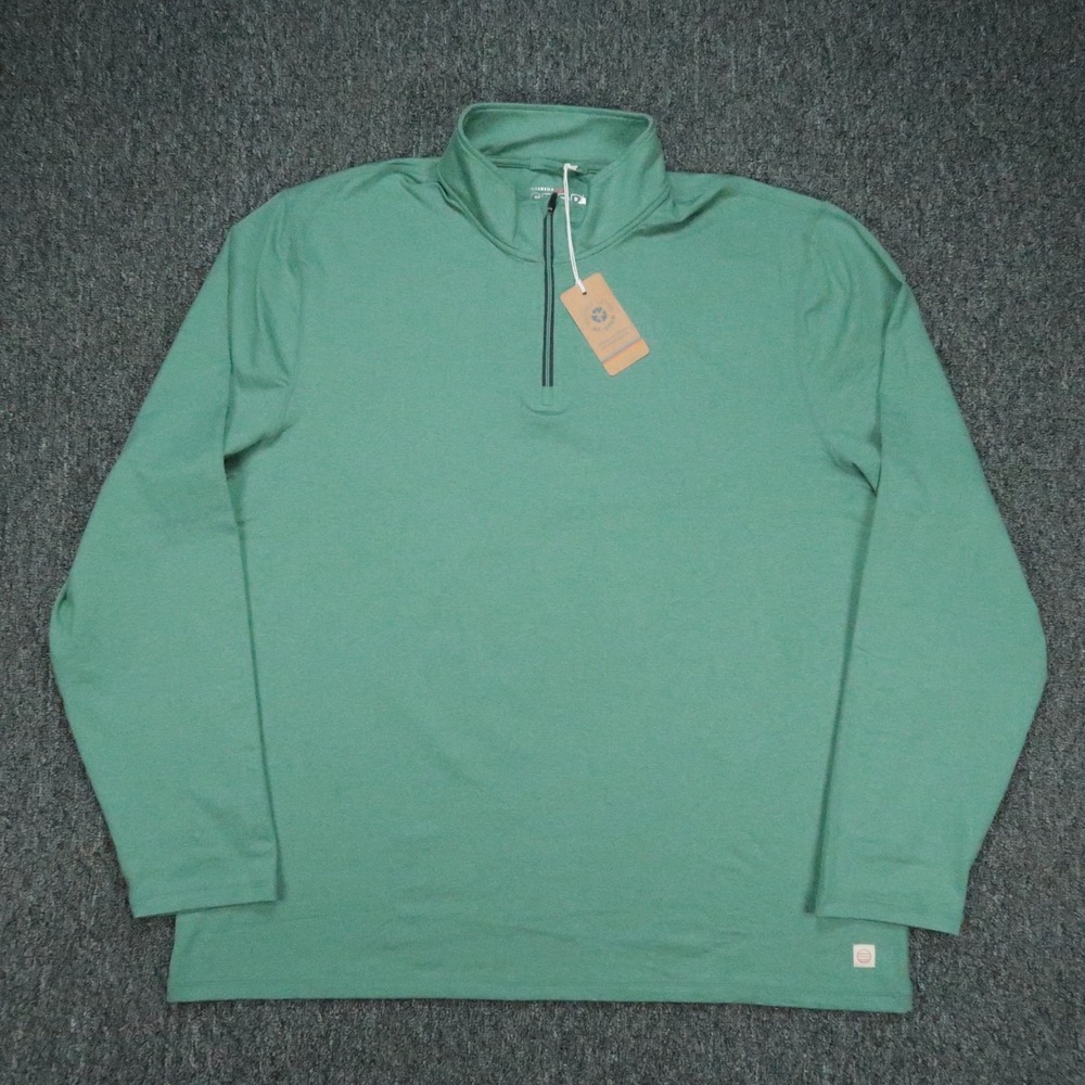 Marine Layer Pullover Mens XXL Green Weekend Sport Quarter Zip Athletic Stretch